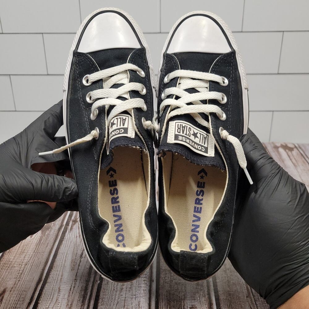 Converse Chuck Taylor All Star Low Black White Canvas Womens Size 8 - Picture 9 of 9